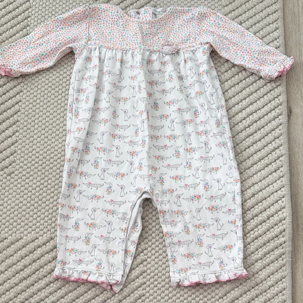 Kissy Kissy White Baby Footie with Pink and Multicolor Floral Print